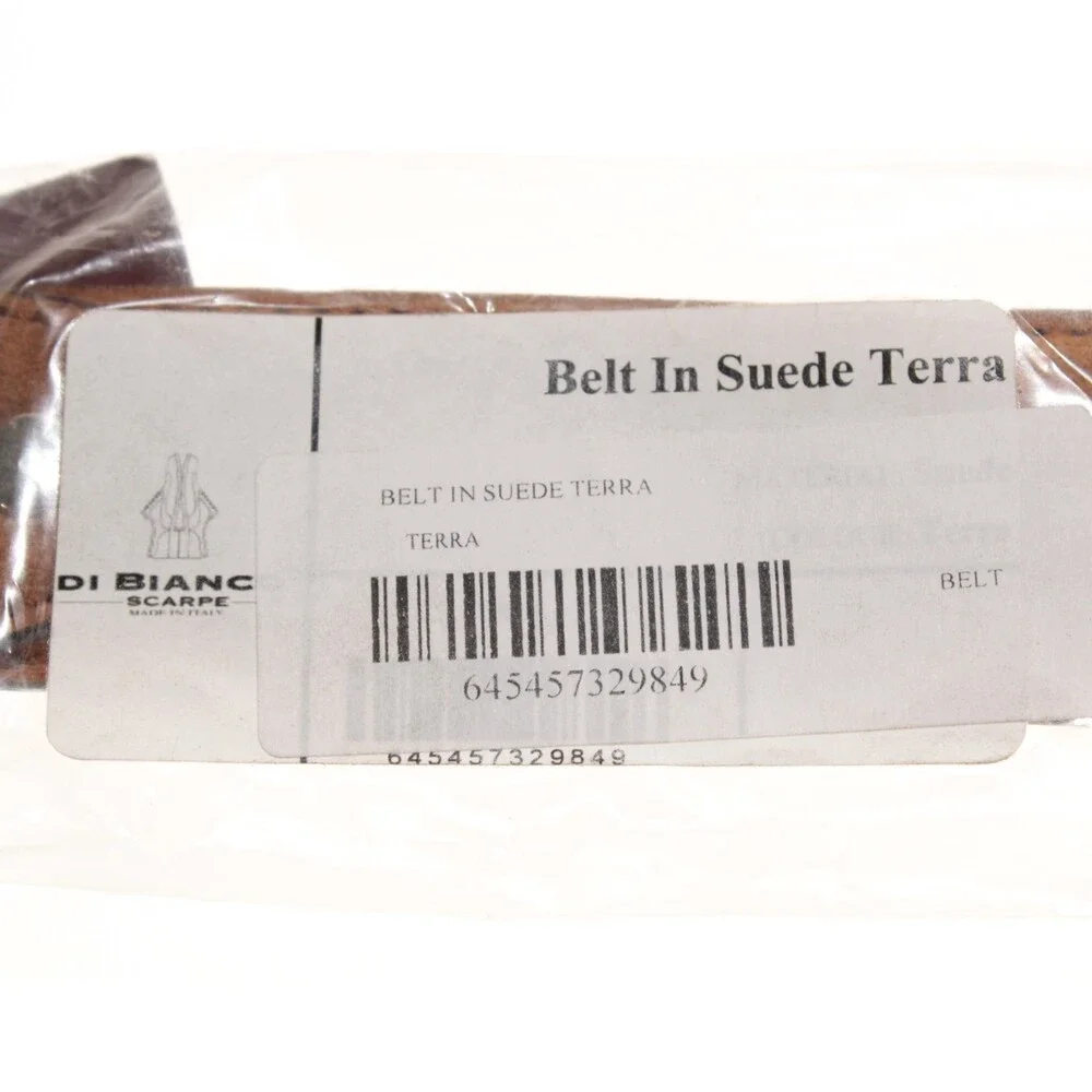 Di Bianco NWT Cut to Size Dress Belt In Solid Brown Suede Leather One Size